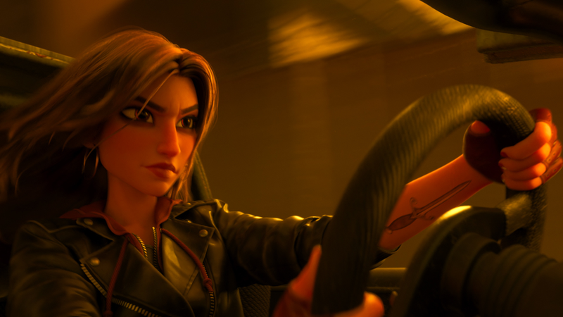 Shank, voiced by Gal Gadot, is the star of Slaughter Race.